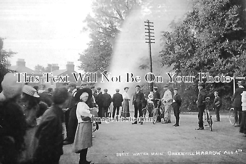 MI 2579 - Burst Water Main, Greenhill, Harrow, Middlesex