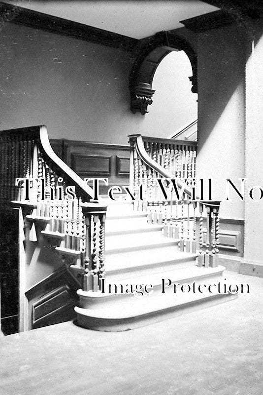 NF 1132 - Staircase, Heacham Hall, Heacham, Norfolk c1911