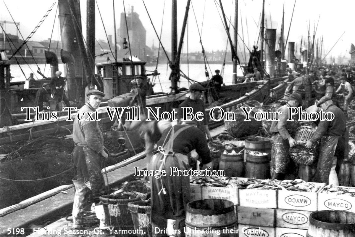 NF 1208 - Herring Drifters Unloading At Great Yarmouth, Norfolk