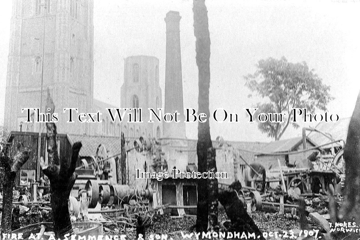 NF 147 - Fire At Semmence, Wymondham, Norfolk c1907