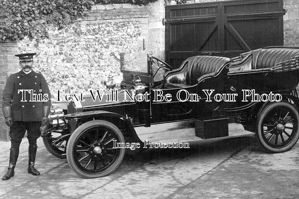 NF 1894 - Motor Car & Chauffeur, Paddock, Thetford, Norfolk c1915