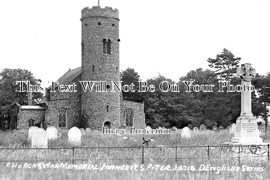 NF 1956 - Church & War Memorial, Forncett St Peter, Norfolk