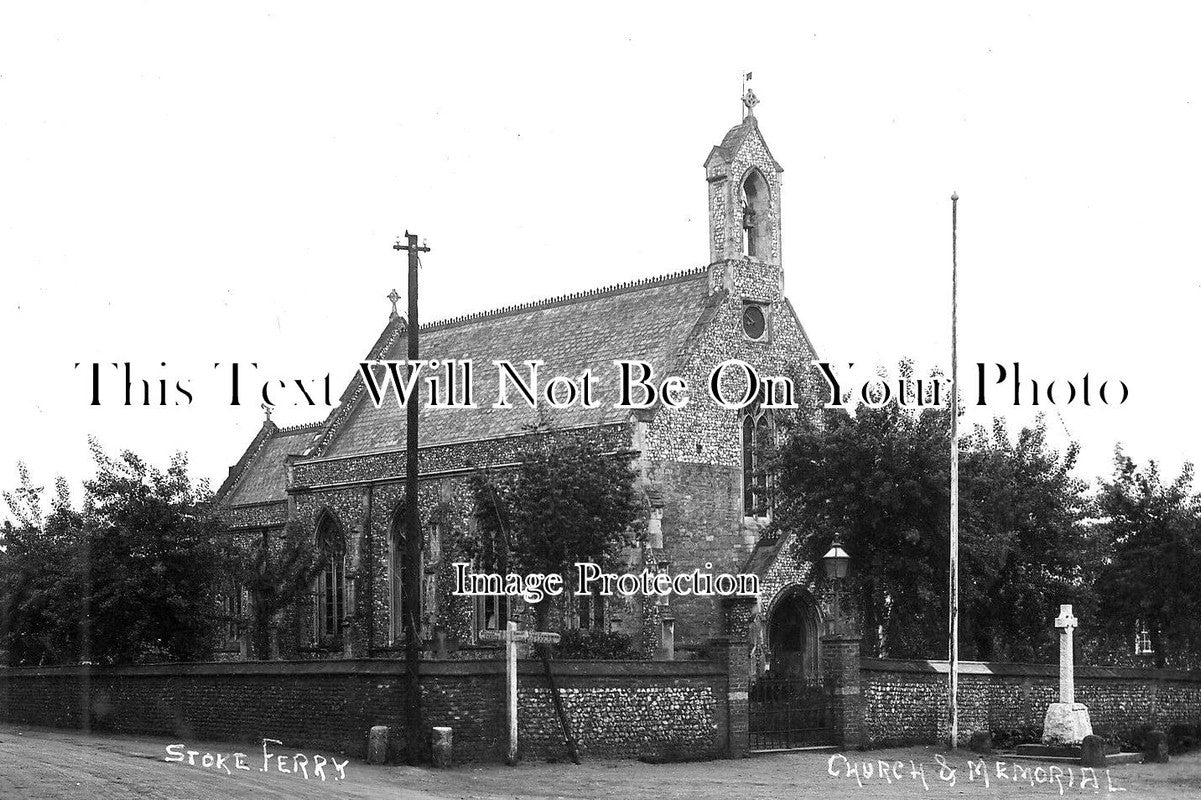 NF 2120 - Stoke Ferry Church & War Memorial, Norfolk