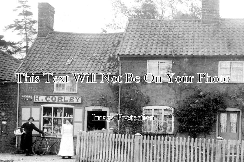 NF 2212 - H Corley Shop, Barnham Broom, Norfolk c1912