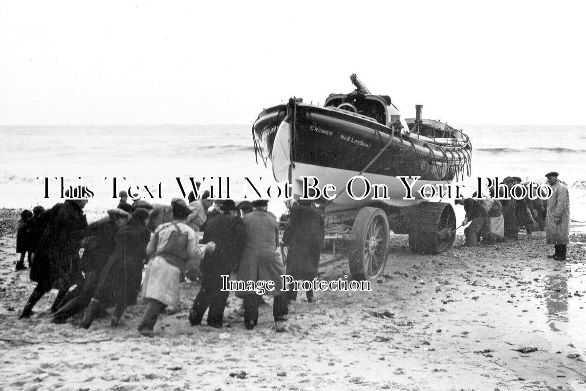 NF 2244 - Cromer No 2 Lifeboat Being Launched, Norfolk