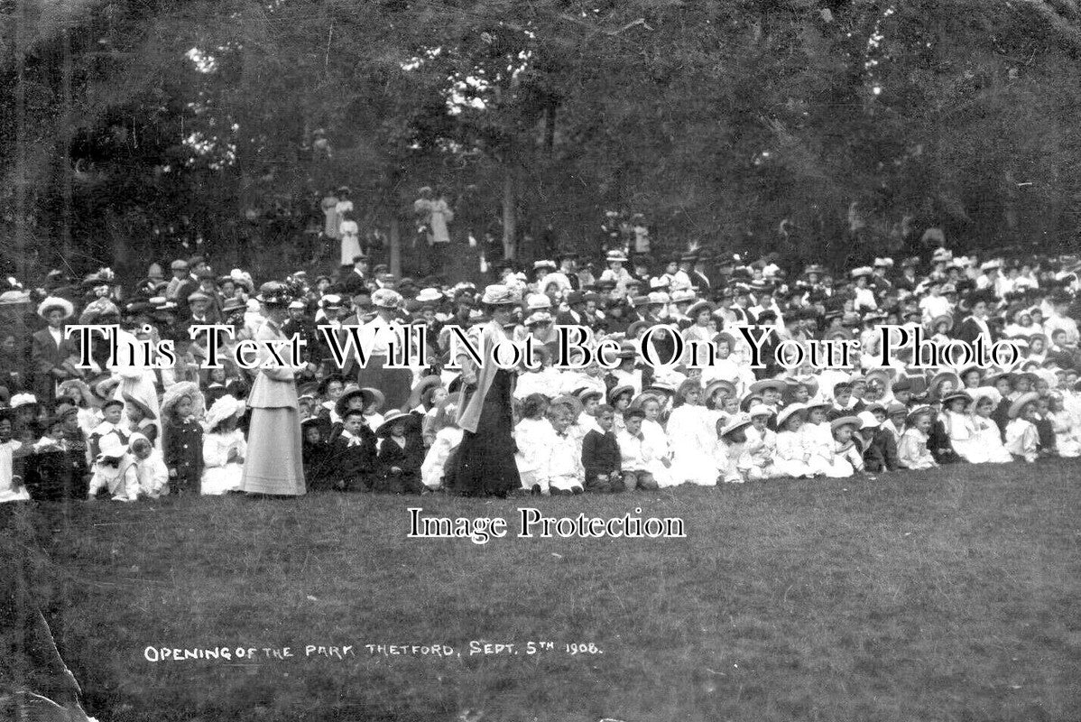 NF 2321 - The Opening Of The Park, Thetford, Norfolk 1908