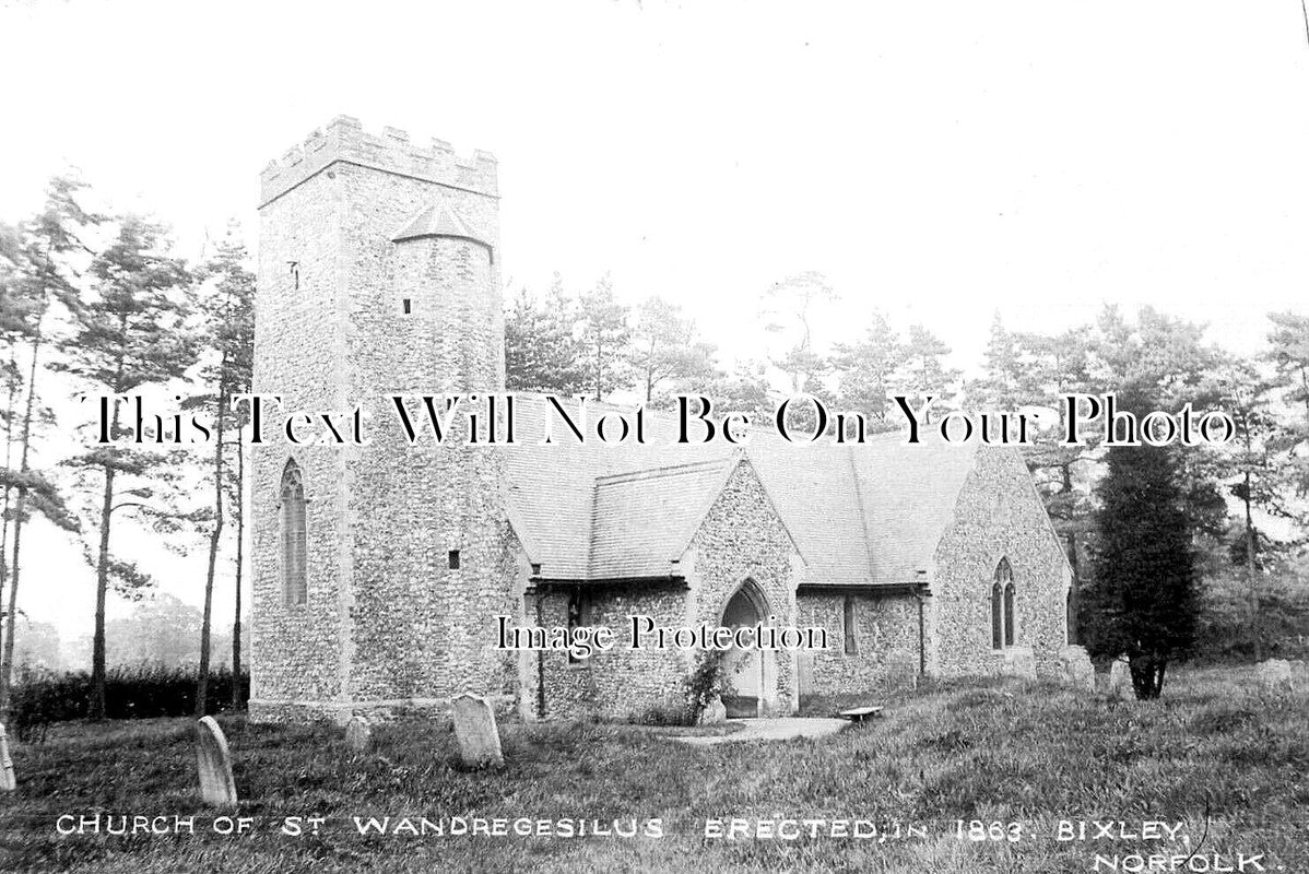 NF 2413 - St Wandregesilus Church, Bixley, Norfolk c1912
