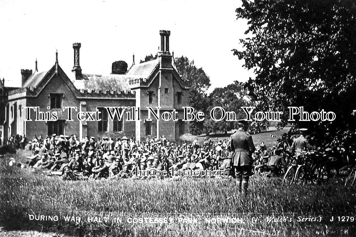 NF 2517 - Soldiers In Costessey Park, Norwich, Norfolk WW1