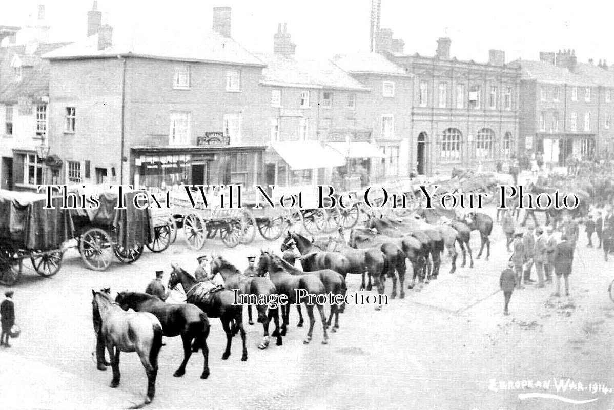 NF 2748 - WW1 Soldiers Off To War, Dereham, Norfolk 1914