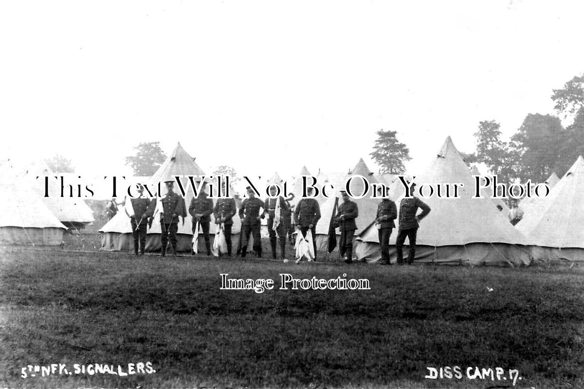 NF 2797 - 5th Norfolk Regiment Signallers, Diss Military Camp, Norfolk 1917 WW1