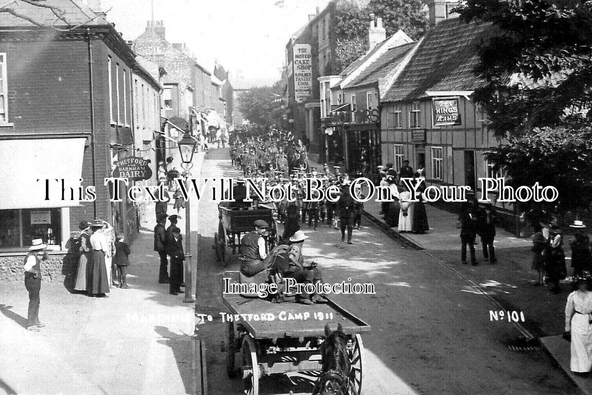 NF 3002 - Soldiers Off To Thetford Military Camp, Norfolk 1911