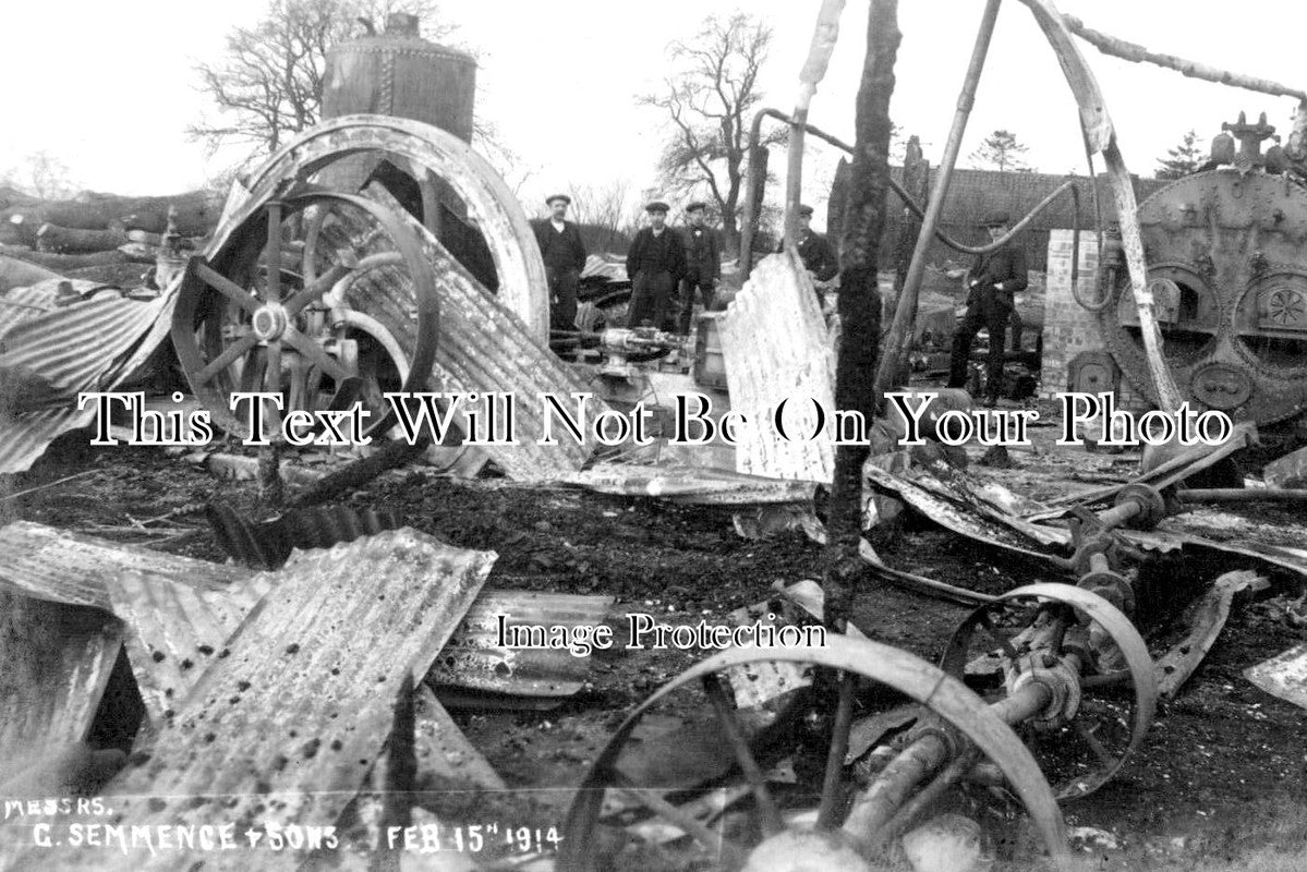 NF 3352 - Semmence & Sons Sawmill Fire, Wymondham, Norfolk 1914