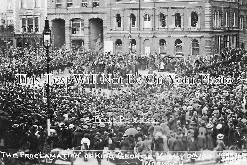 NF 3433 - The Proclamation Of King George V, Norwich, Norfolk 1910