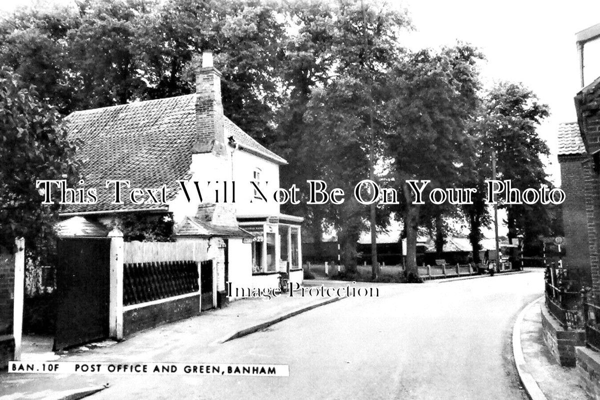 NF 3556 - Post Office & Green, Banham, Norfolk