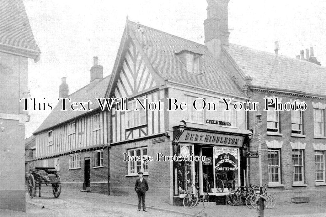 NF 4057 - Bert Middleton Cycle Shop, Wymondham, Norfolk c1909