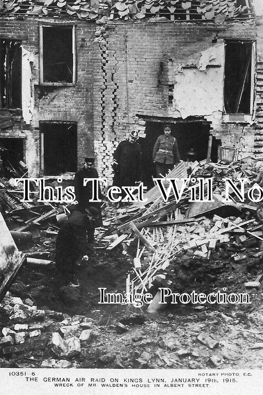 NF 4273 - German Air Raid On Kings Lynn, Norfolk 1915 WW1