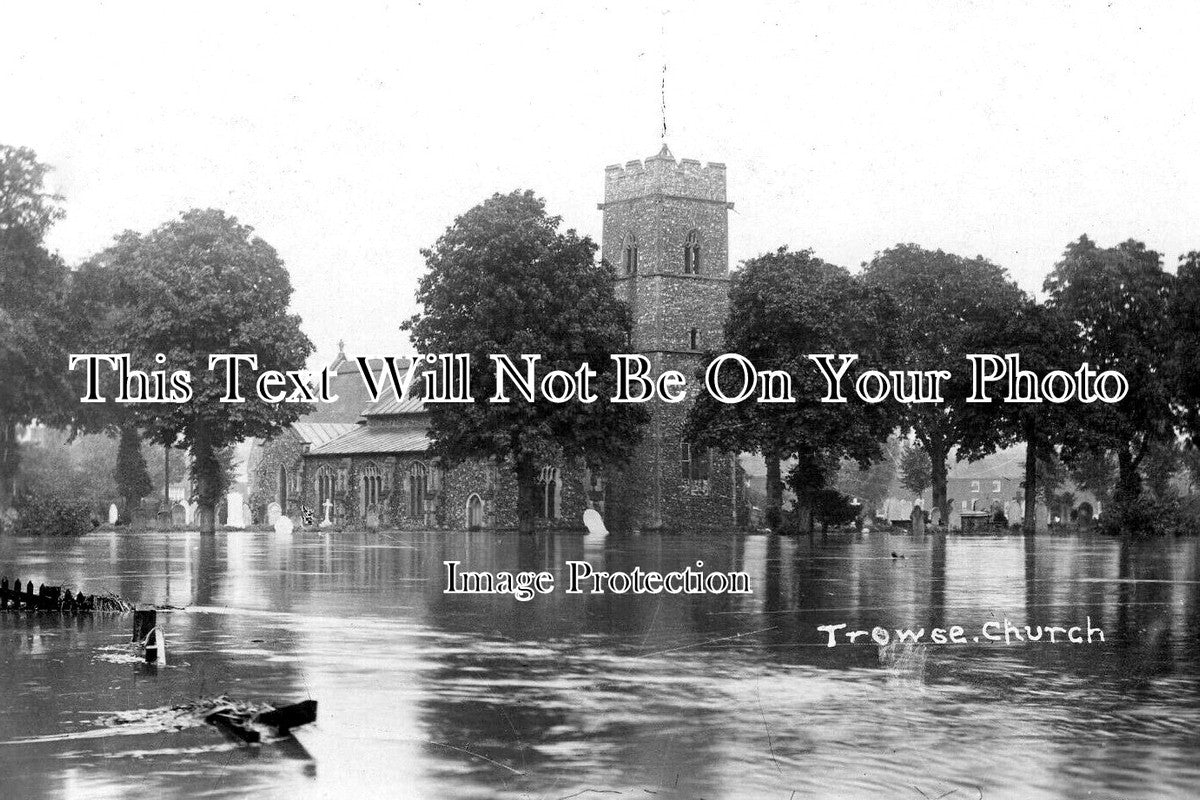 NF 4475 - Trowse Church In Flood, Norwich, Norfolk 1912
