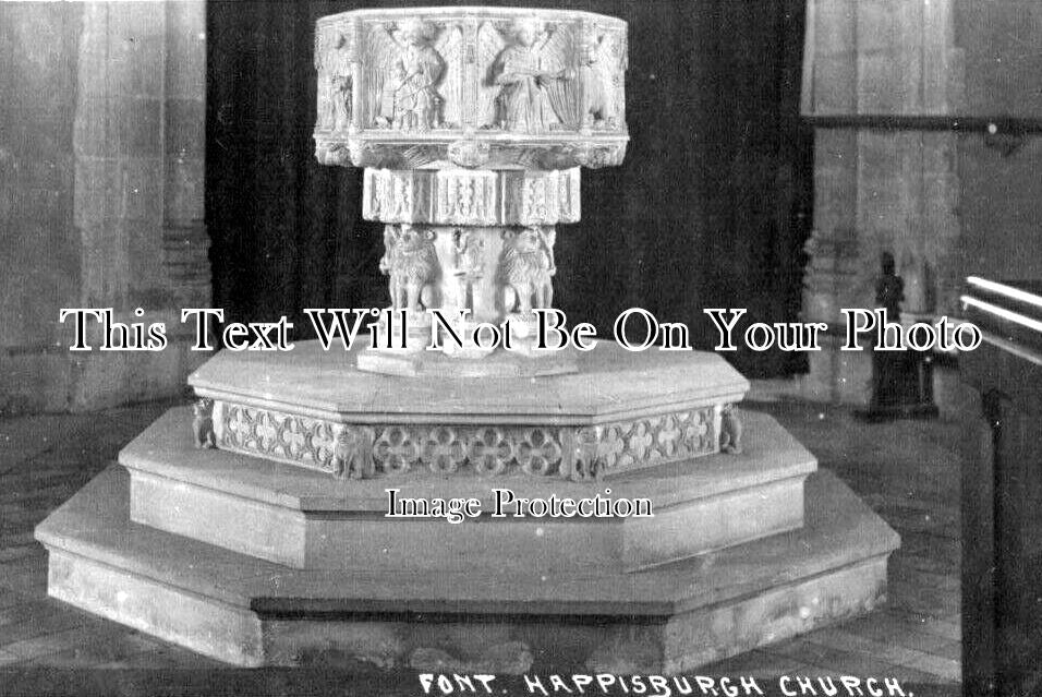 NF 4481 - Font At Happisburgh Church, Norfolk c1920