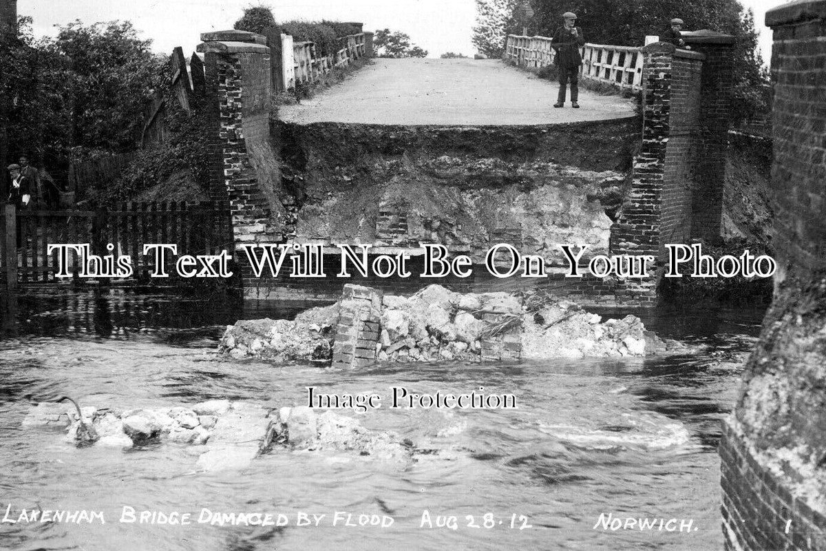 NF 4509 - Lakenham Bridge Damaged By Flood, Norwich, Norfolk 1912