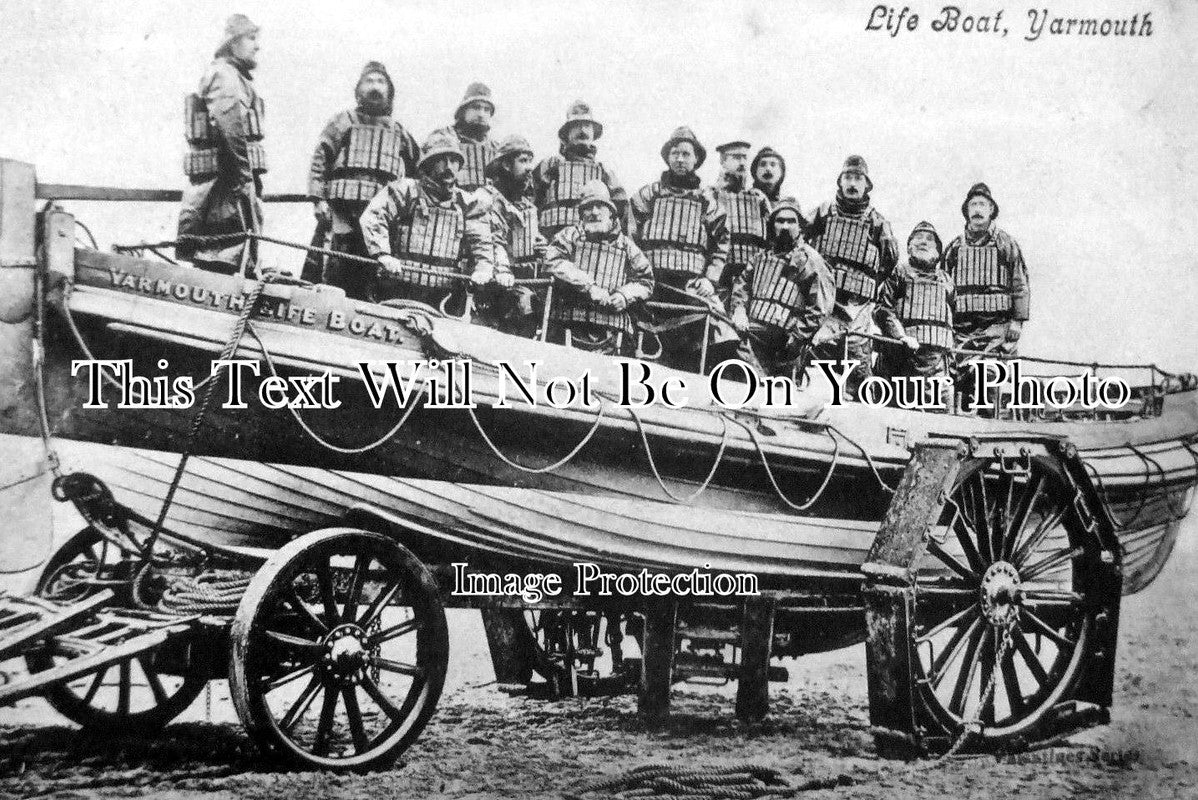 NF 471 - 'John Burch' Lifeboat & Crew, Great Yarmouth, Norfolk c1904