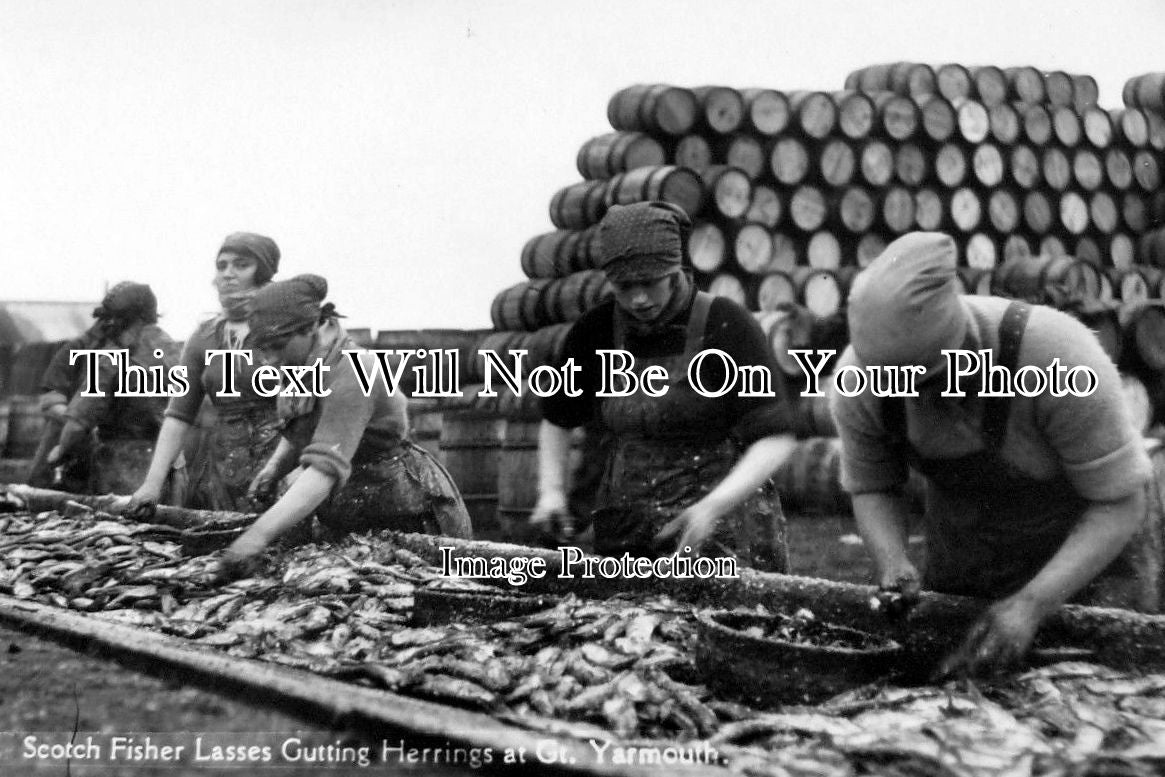 NF 501 - Scotch Fisher Lasses Gutting Herring, Great Yarmouth, Norfolk