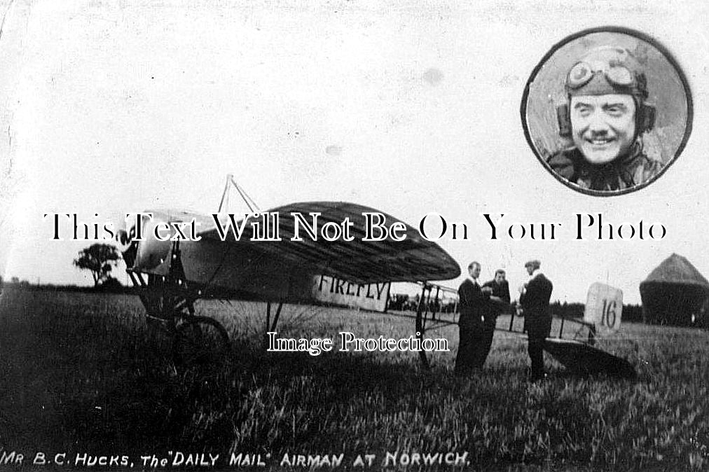 NF 528 - B C Hucks Daily Mail Airman At Airfield, Norwich, Norfolk