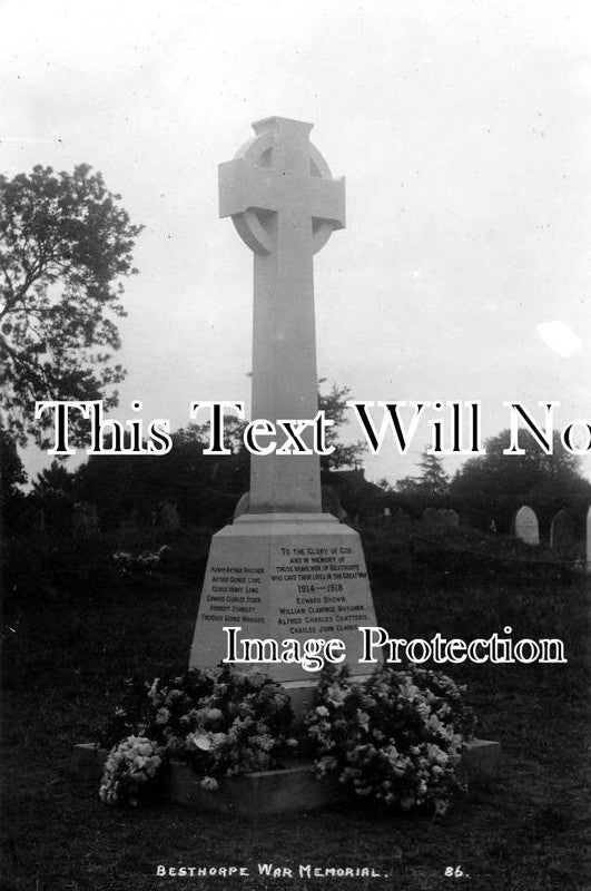 NF 531 - Besthorpe WW1 War Memorial, Norfolk c1920