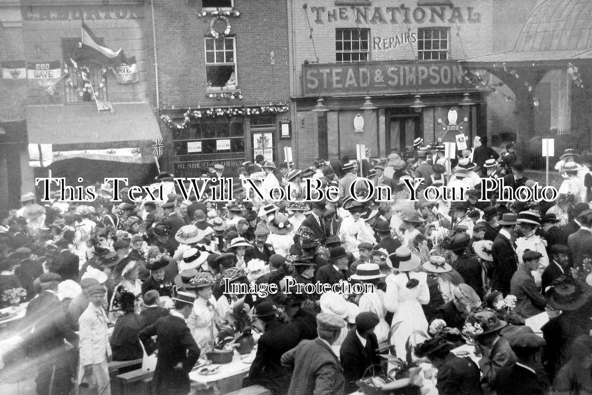 NF 627 - Coronation Party, North Walsham Market Place, Norfolk c1910