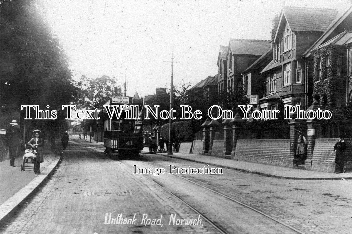 NF 754 - Tram On Unthank Road, Norwich, Norfolk c1911