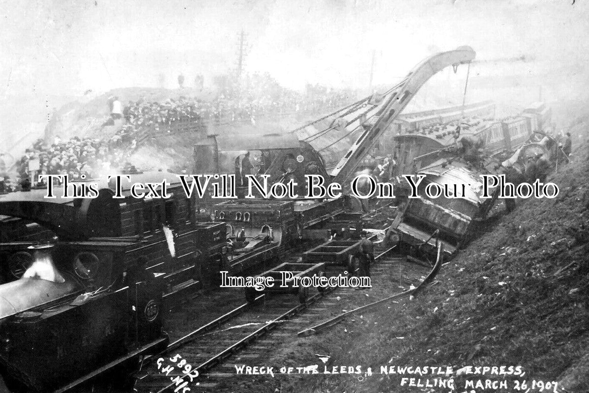 NO 1786 - Wreck Of The Leeds & Newcaslte Express, Felling Train Accident 1907