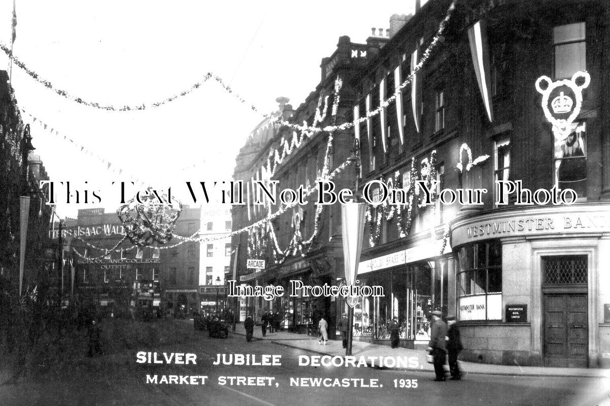 NO 2168 - Silver Jubilee Decorations, Market Street, Newcastle 1935