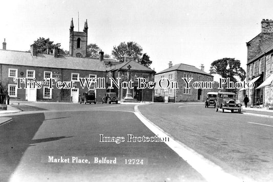 NO 3134 - Market Place, Belford, Northumberland c1920