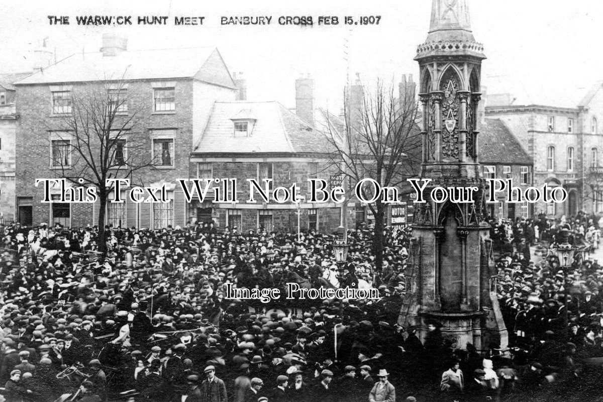 OX 849 - Warwick Hunt Meet, Banbury Cross, Oxfordshire 1907