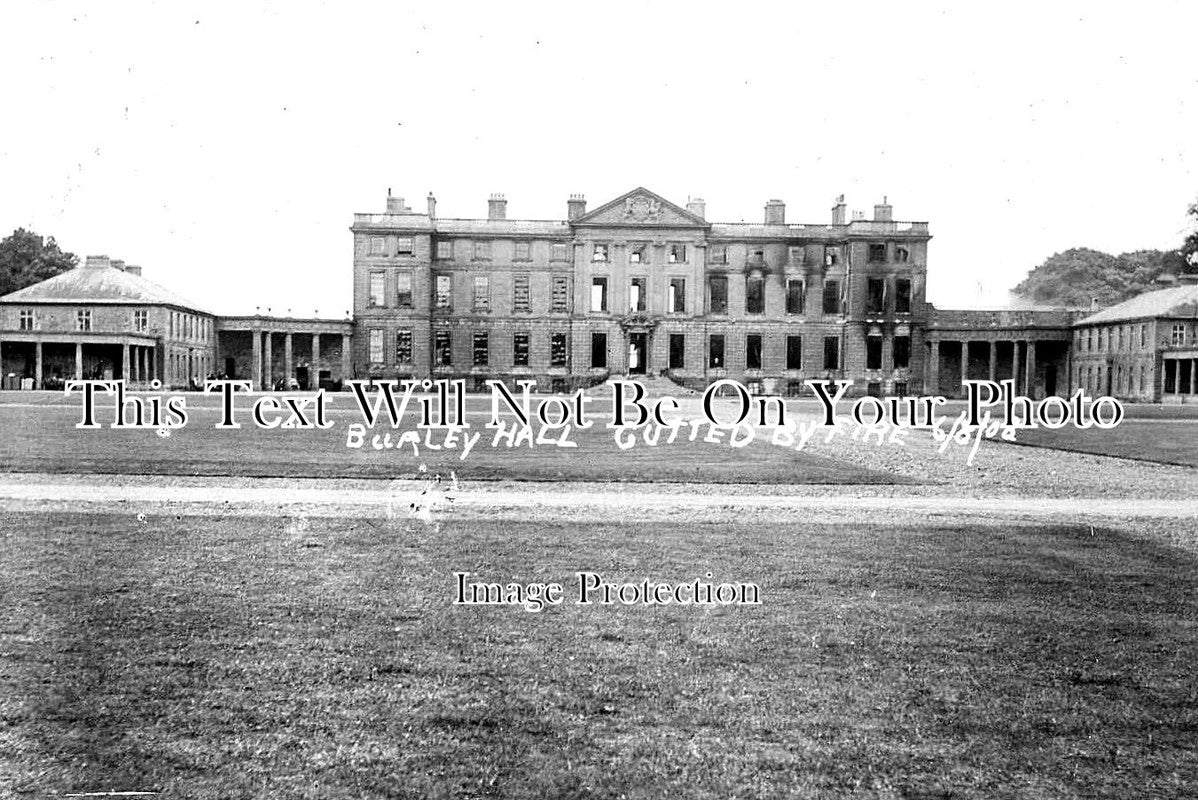 RU 211 - Burnley Hall Fire, Burnley On The Hill, Rutland 1908