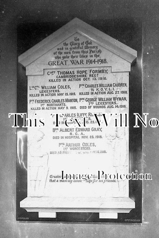 RU 44 War Memorial, St Mary Magdalene & St.Andrews Church, Ridlington, Rutland