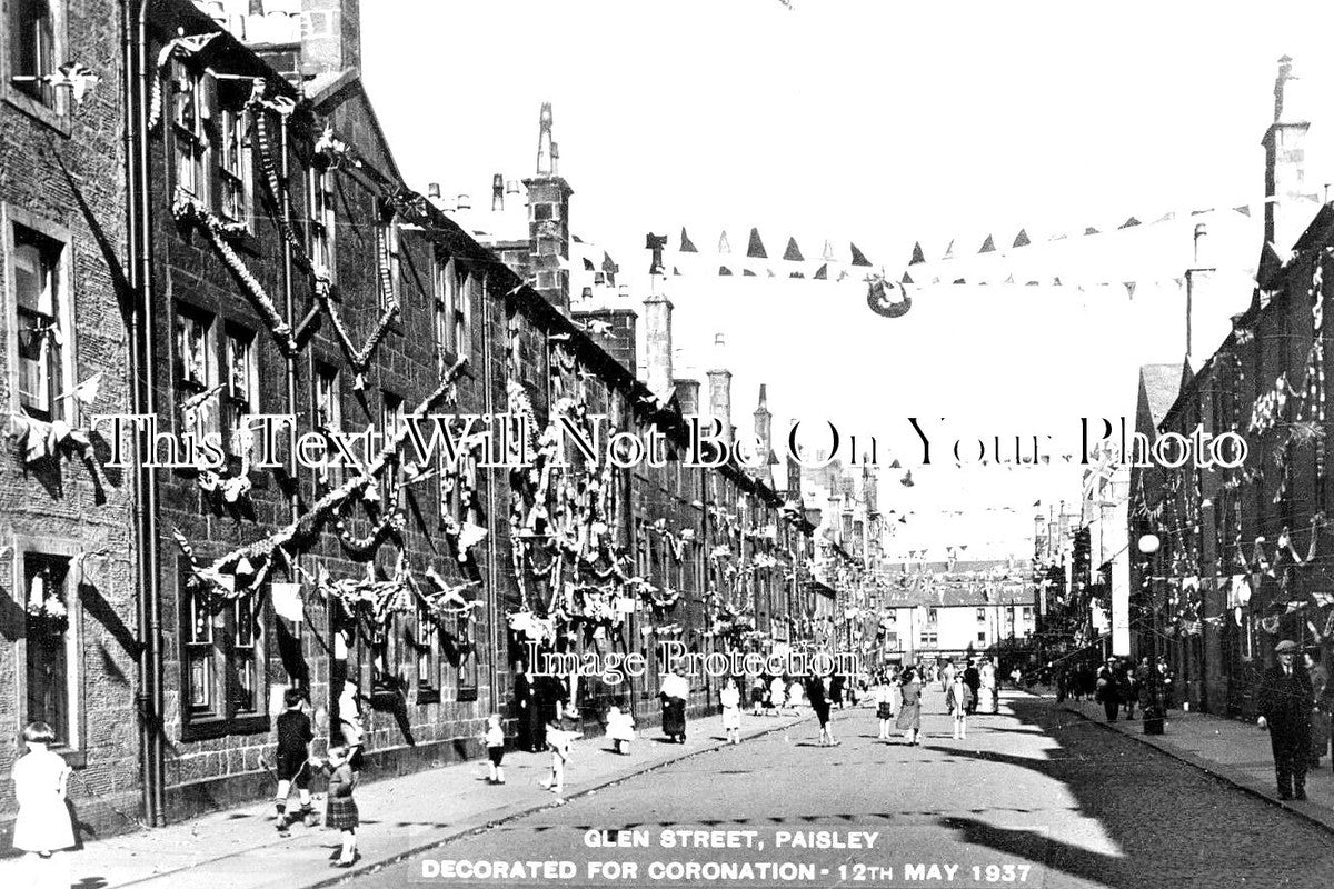 SC 1216 - Glen Street, Paisley Coronation Celebrations, Scotland 1937
