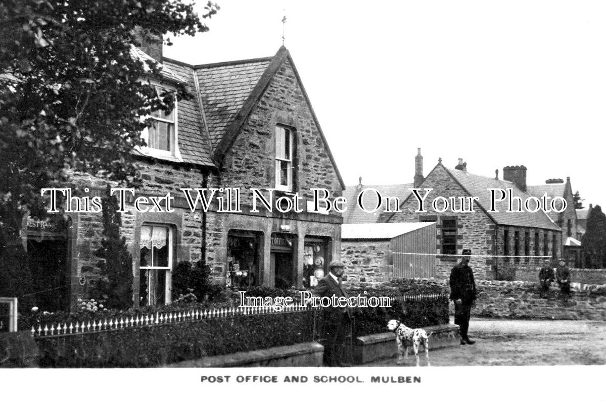 SC 1259 - Post Office & School, Mulben, Scotland c1912