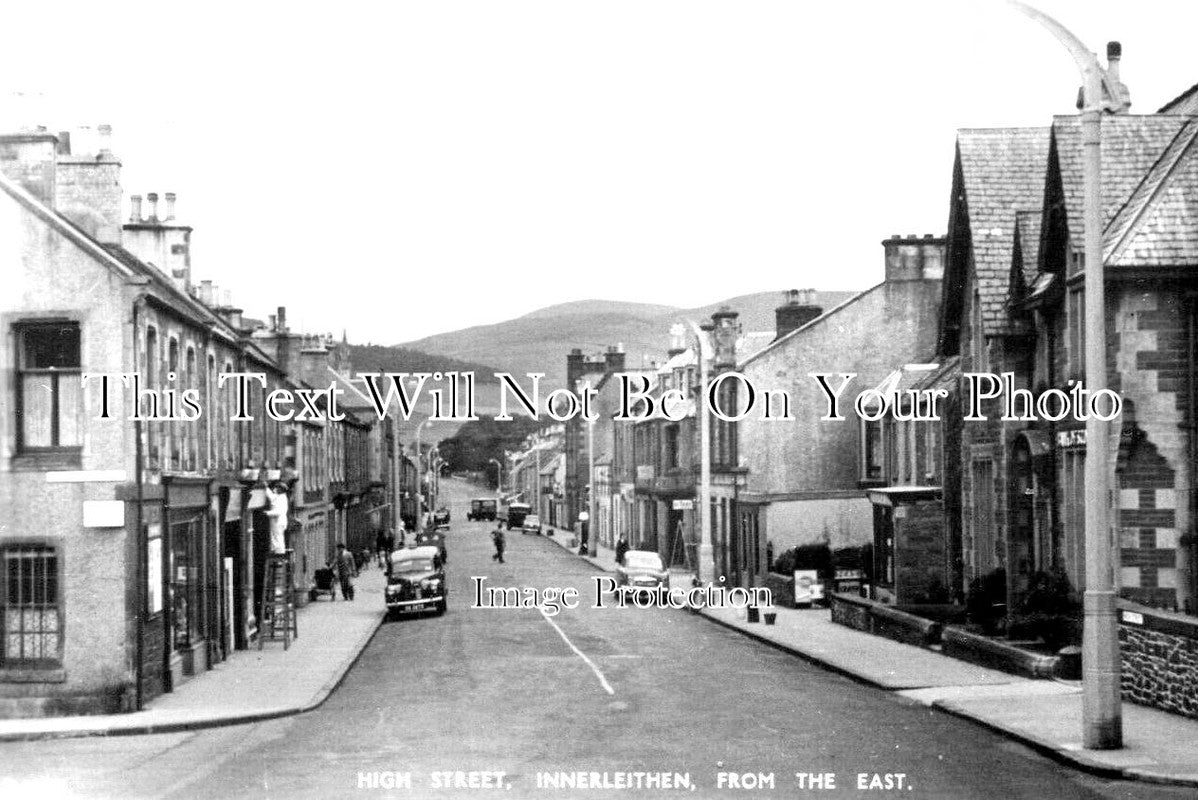 SC 1290 - High Street, Innerleithen, Scotland c1950