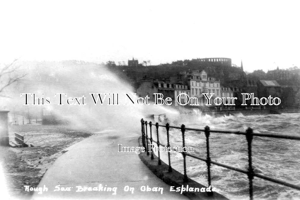 SC 1945 - Rough Sea At Oban Esplanade, Argyll, Scotland