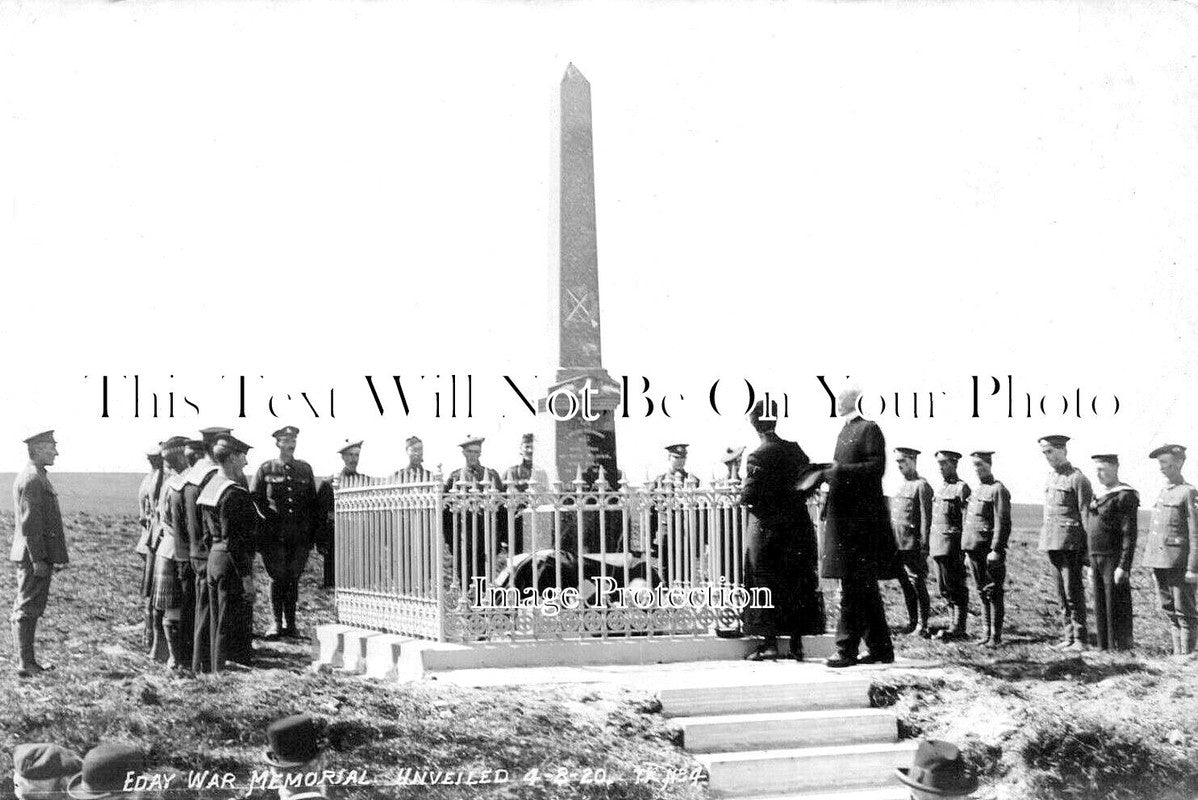 SC 2224 - Eday War Memorial, Orkney Isles, Scotland 1920