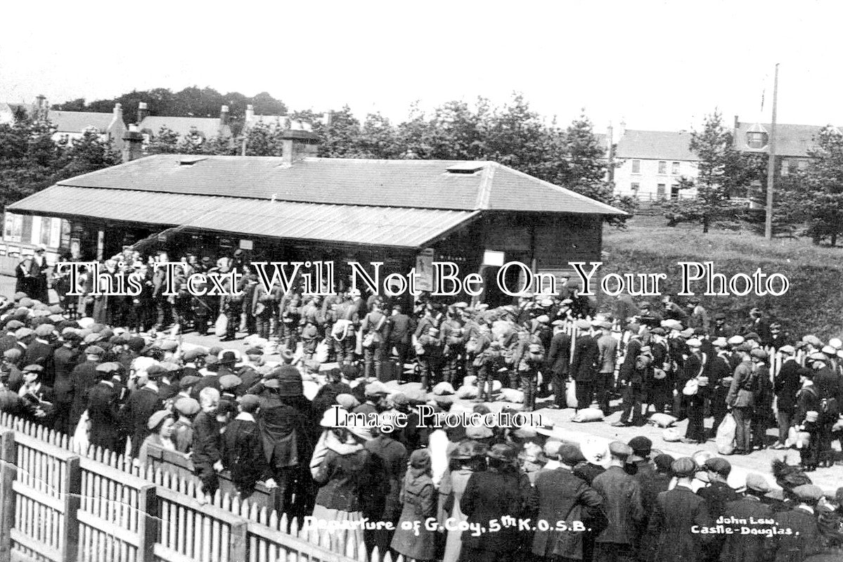 SC 2311 - Separture Of G Coy, KOSB, Castle Douglas Station WW1