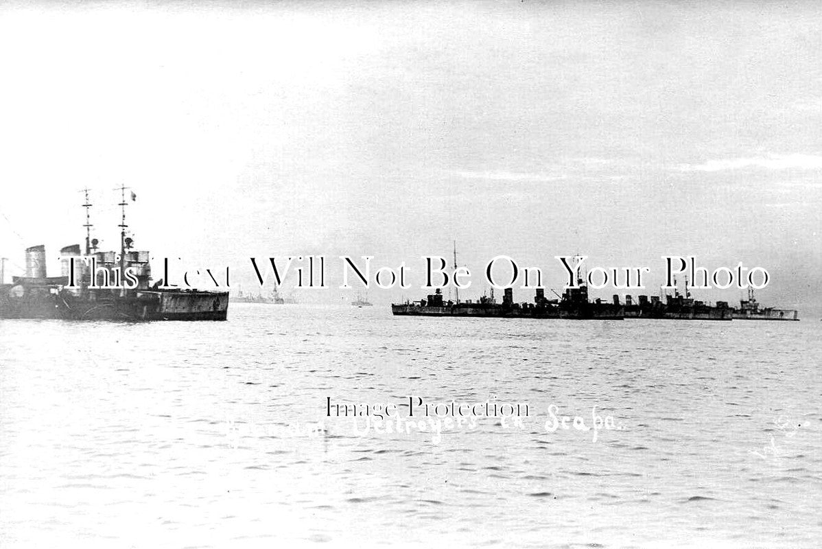 SC 2669 - German Destroyers In Scapa Flow, Orkney, Scotland c1918