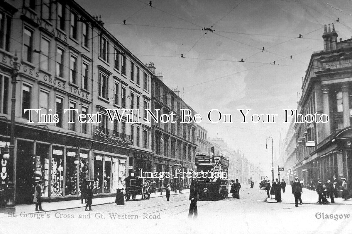 SC 2710 - St George's Cross & Great Western Road, Glasgow, Scotland c1905