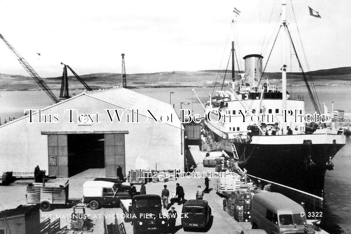 SC 3154 - Ship SS St Magnus, Victoria Pier, Lerwick, Shetland, Scotland c1963