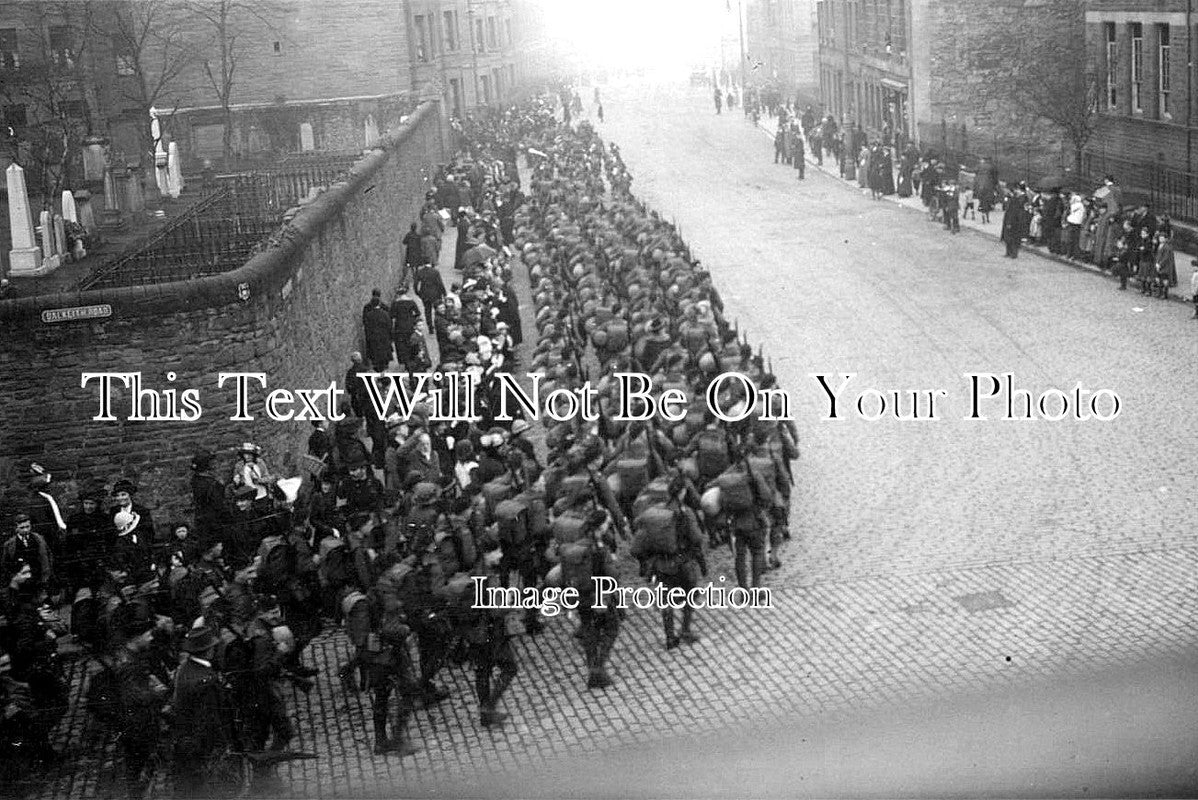 SC 3230 - Royal Scots Regiment Leaving Edinburgh, Scotland