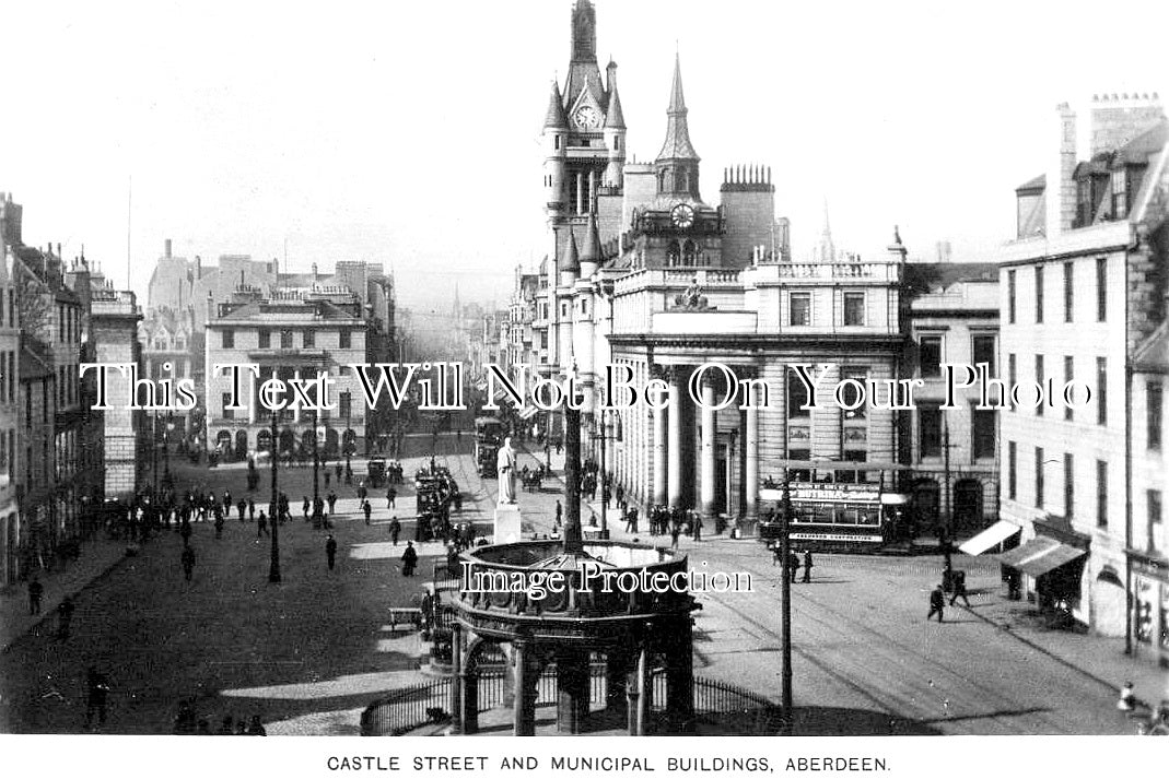 SC 3352 - Castle Street & Municipal Buildings, Aberdeen, Scotland