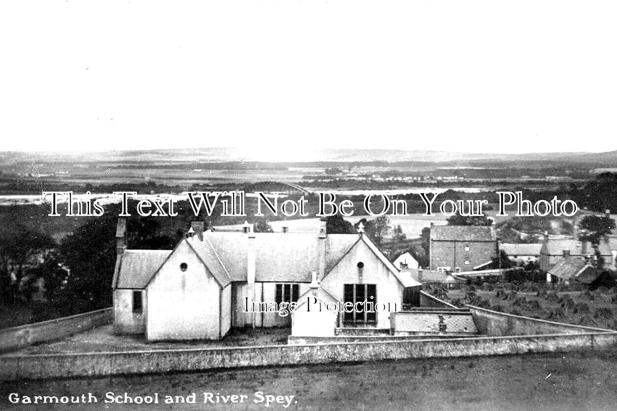 SC 486 - Garmouth School & River Spey, Buckie Moray, Scotland c1926