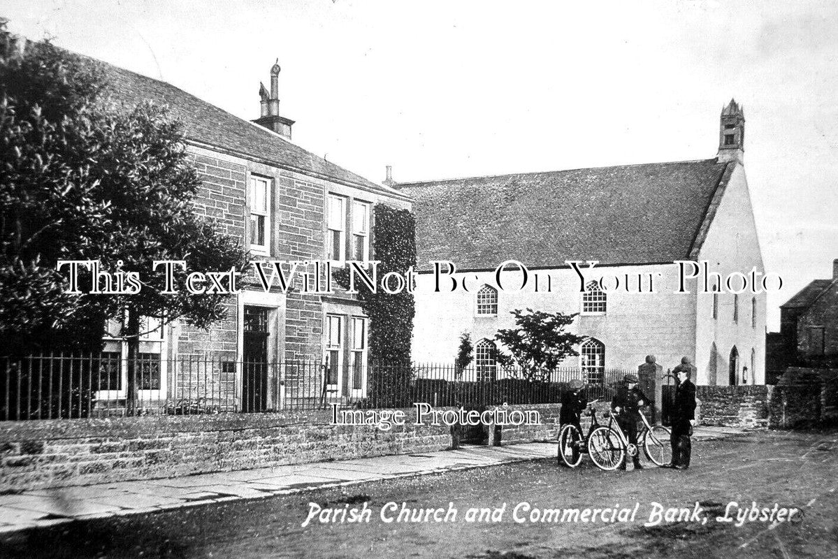 SC 684 - Parish Church & Bank, Lybster, Caithness, Scotland