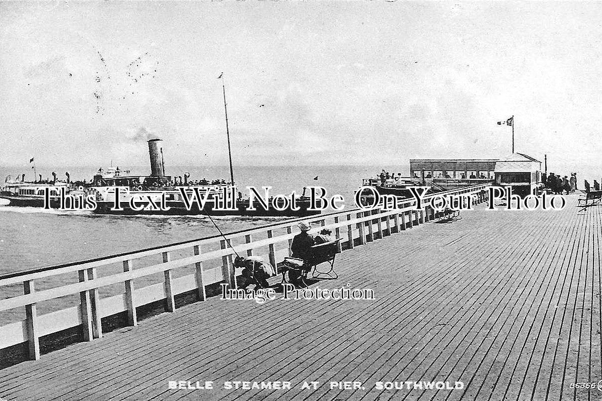 SF 119 - Belle Paddle Steamer Ship At Pier, Southwold, Suffolk c1925