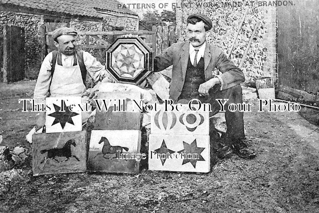 SF 1526 - Brandon Stone Workers, Flint Patterns, Suffolk c1907